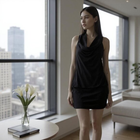 Cache Black Sleeveless Cocktail Dress Size 4 - Picture 2 of 5